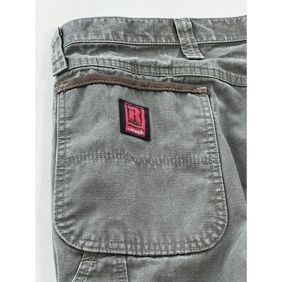 Men's Wrangler Riggs 44x30 Workwear Straight Leg Ripstop Cotton Gray Work Pants - Picture 7 of 10